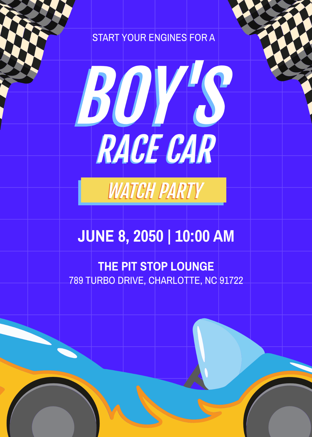 Race Car Boy Invitation Template - Edit Online & Download