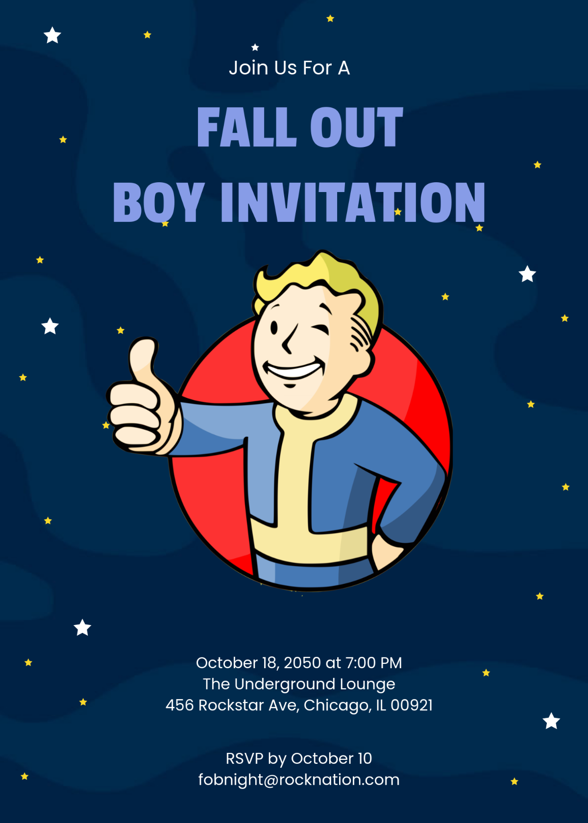 Free Fall Out Boy Invitation Template
