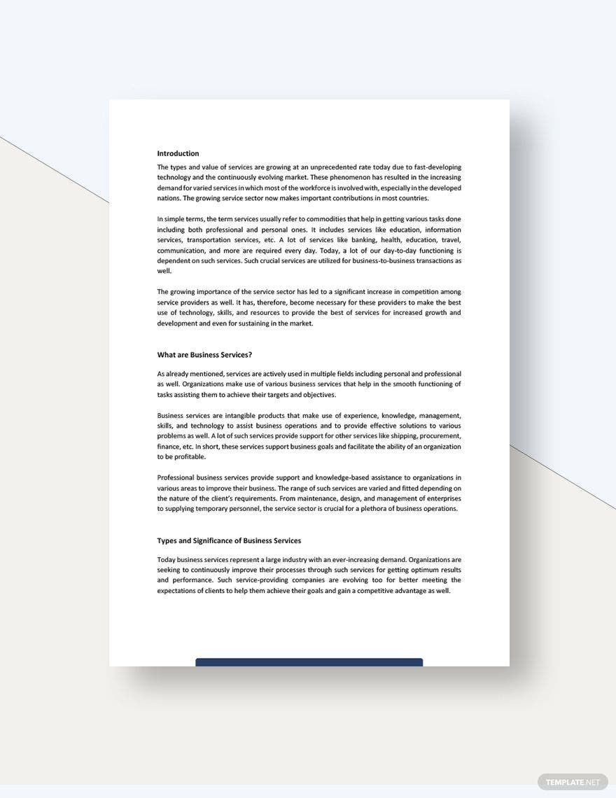 Free Editable Business Service White Paper Template