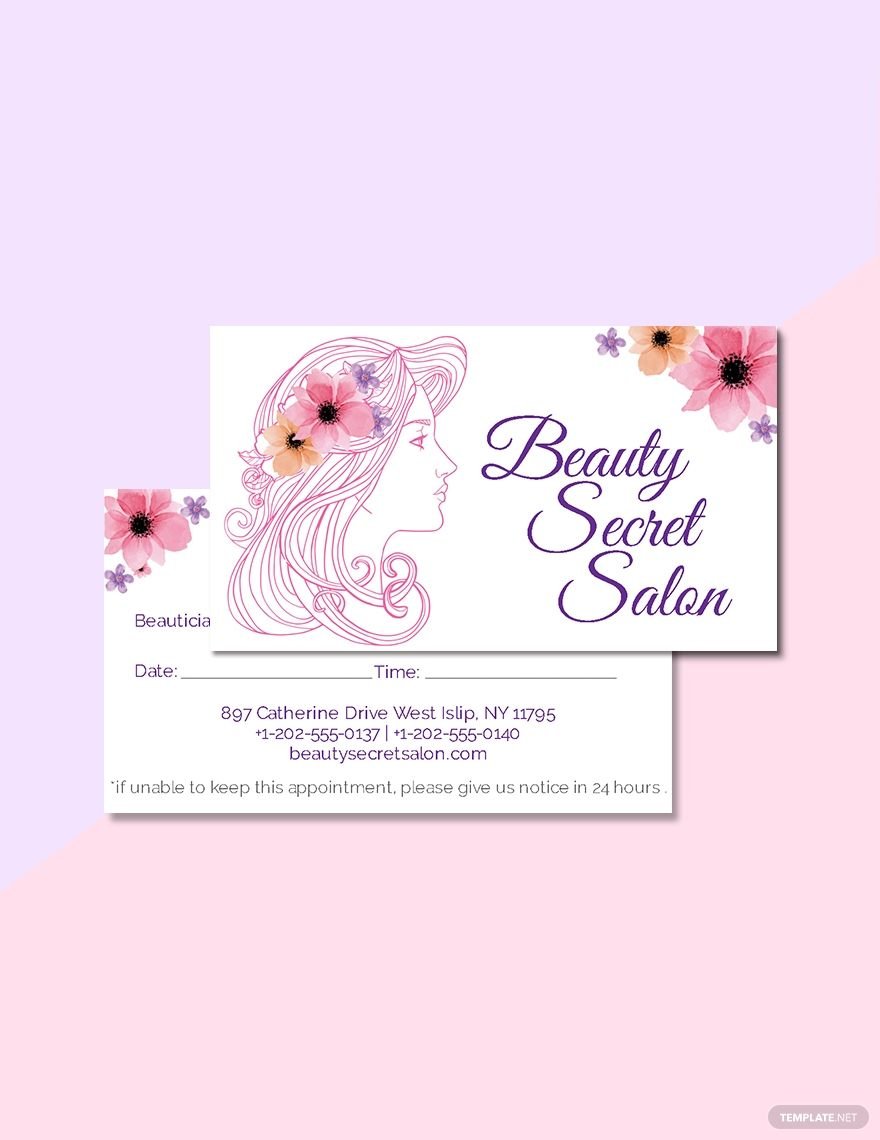 Salon Appointment Card Template