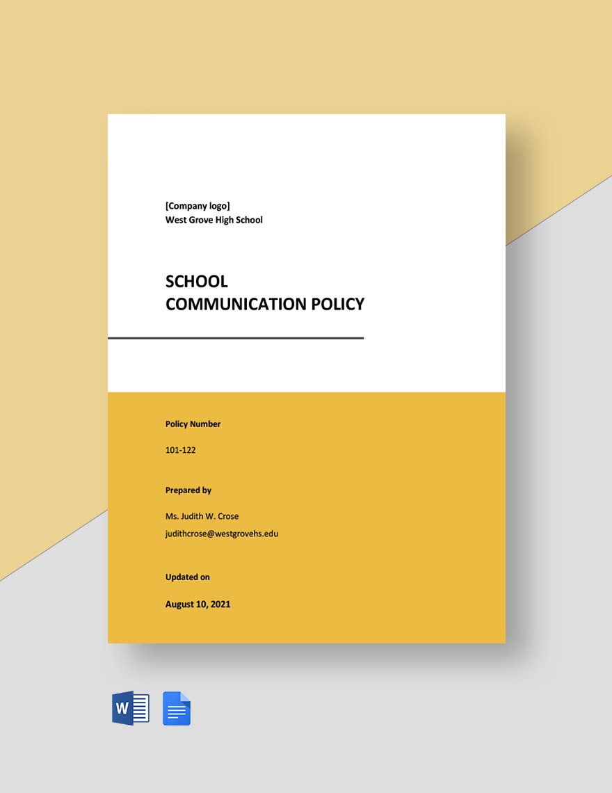 School Communication Policy Template