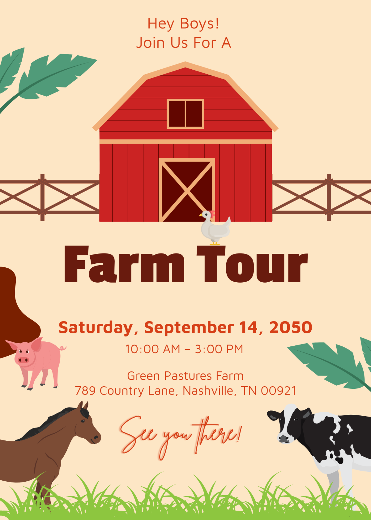 Free Modern Farm Boy Invitation Template