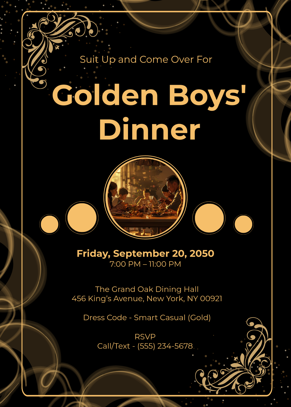 Free Golden Boy Invitation Template