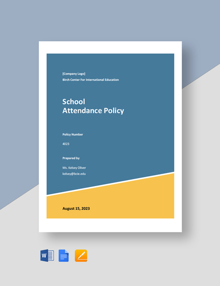 FREE School Policy Template - Download In Word, Google Docs, PDF ...