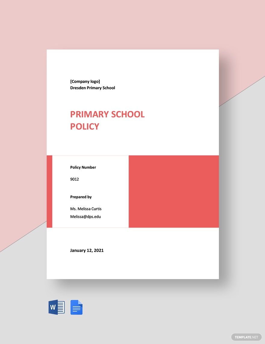 Primary School Policy Template