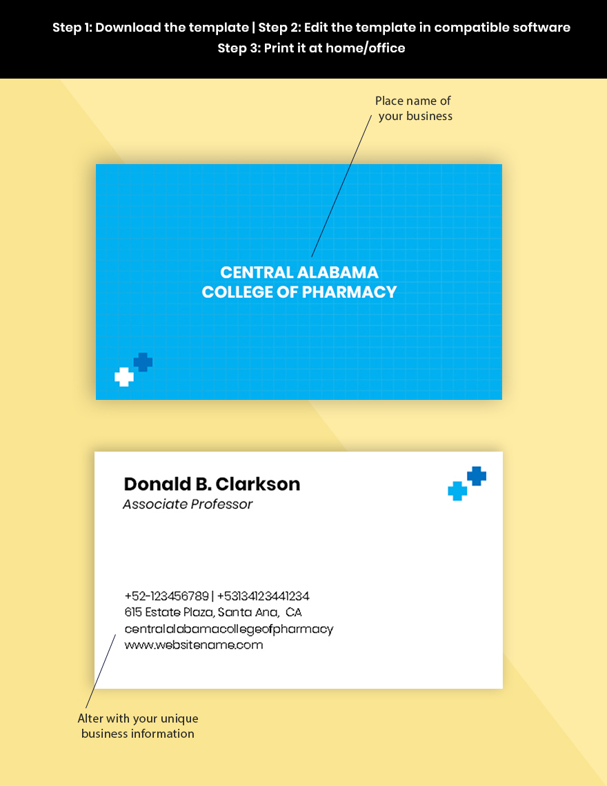 Pharmacy School Business Card Template