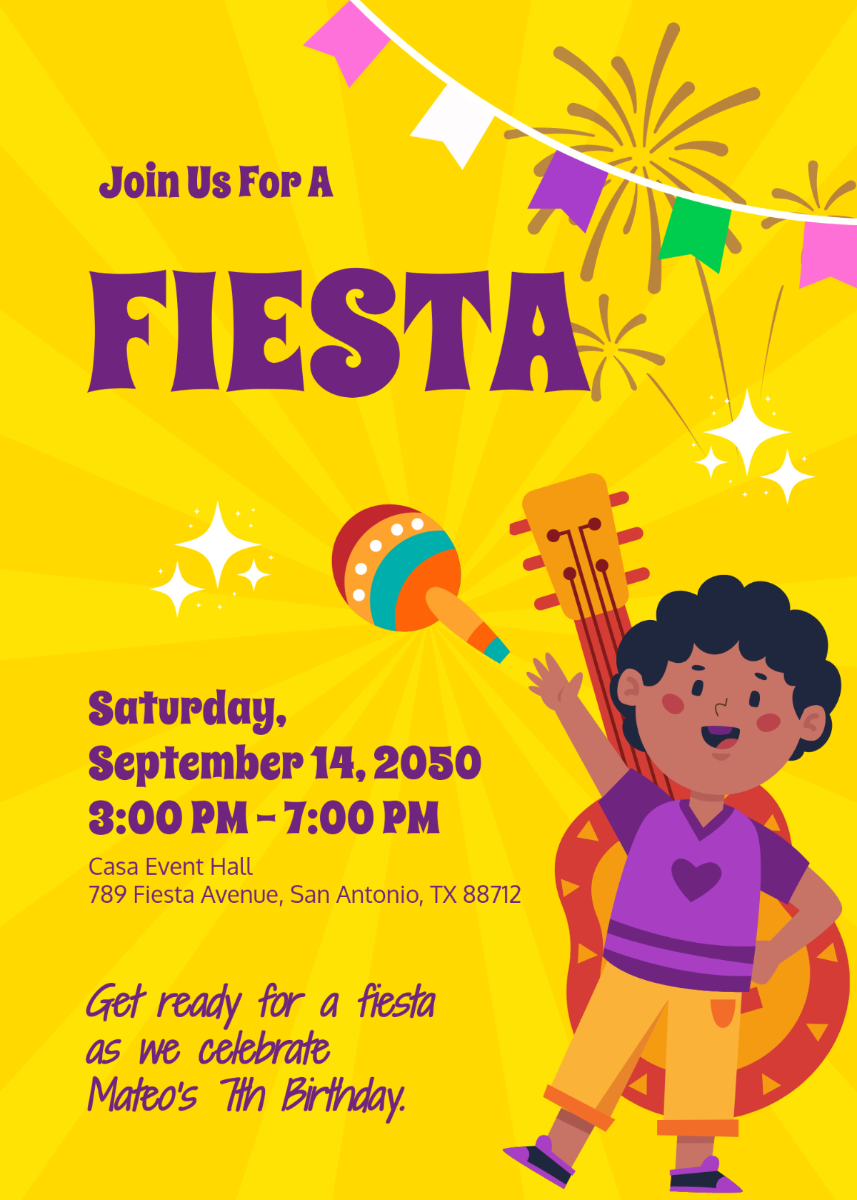 Free Creative Fiesta Boy Invitation Template