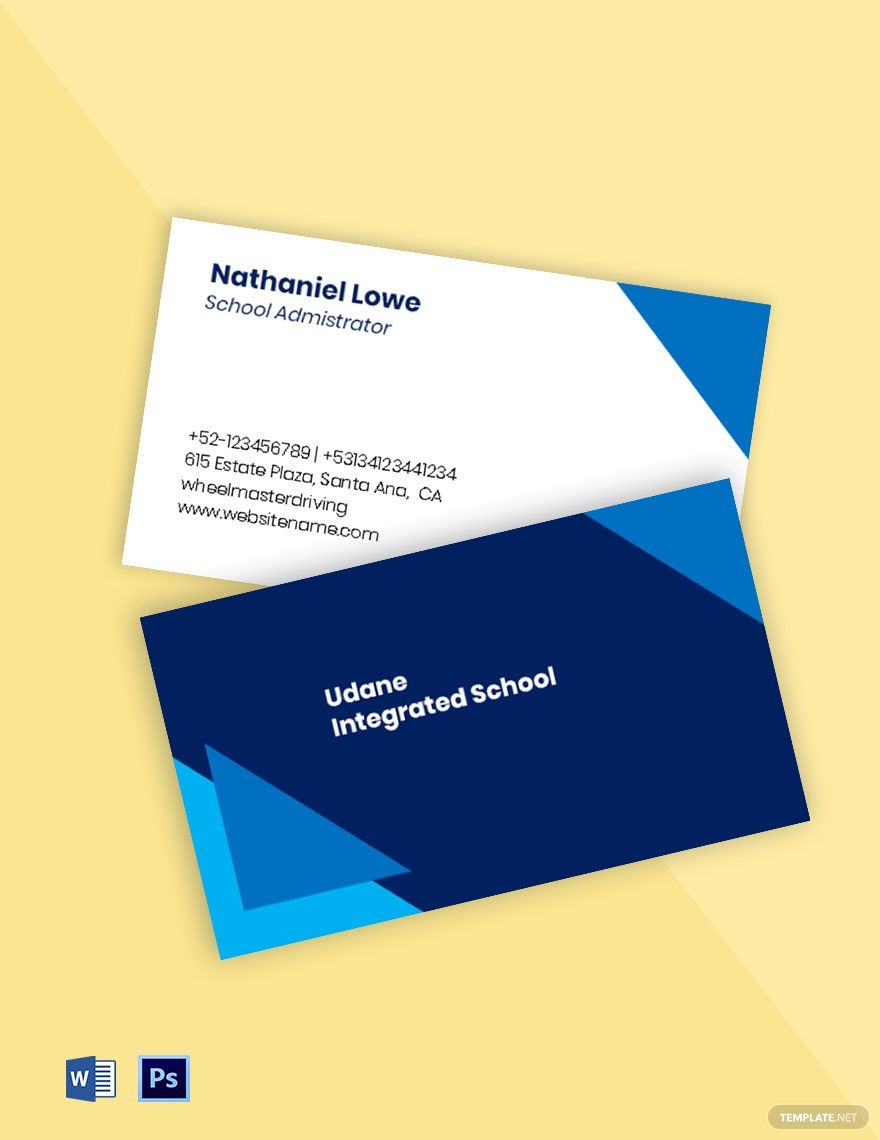 Private School Business Card Template