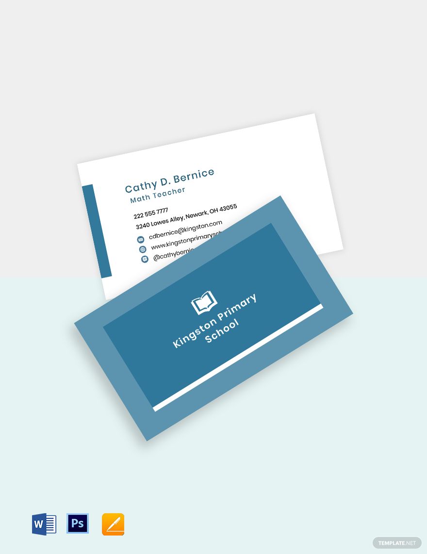 Primary School Business Card Template