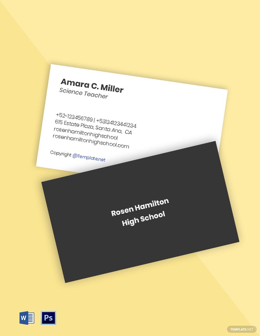 school business cards