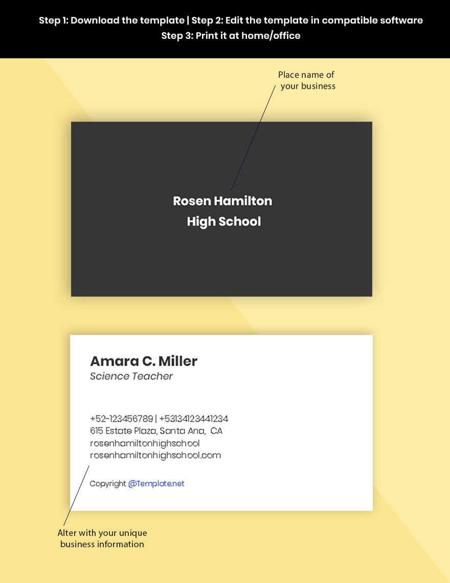 Simple School Business Card Template