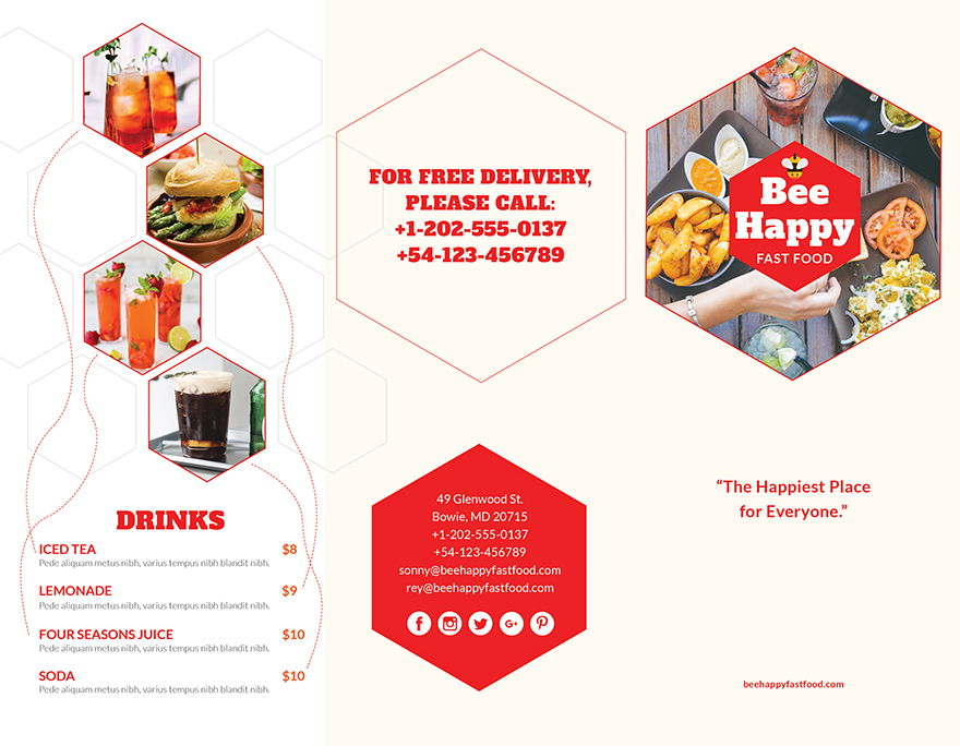 Fast Food Brochure Template
