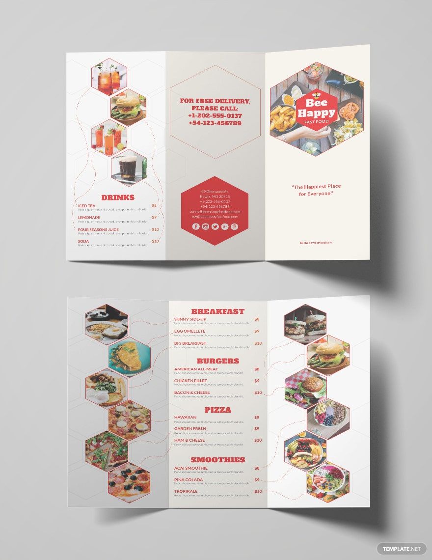 Fast Food Brochure Template in Word, Google Docs, PDF, Illustrator, PSD, Apple Pages, Publisher, InDesign