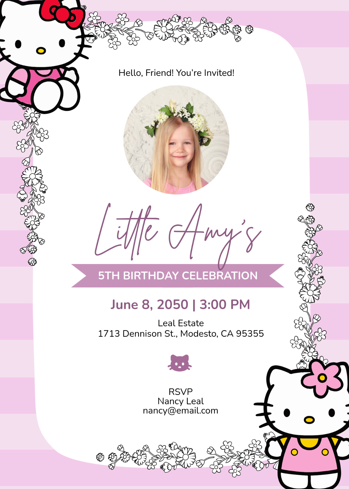 Free Hello Kitty Invitation Templates Editable And Printable Free Hello Kitty Invitation Templates Editable And Printable