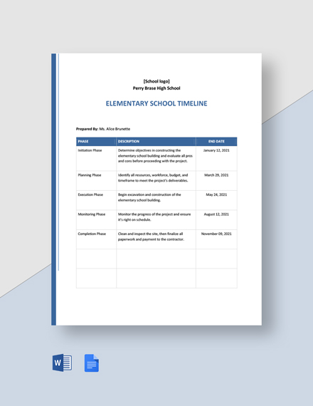 Editable Timeline Template For Students Free