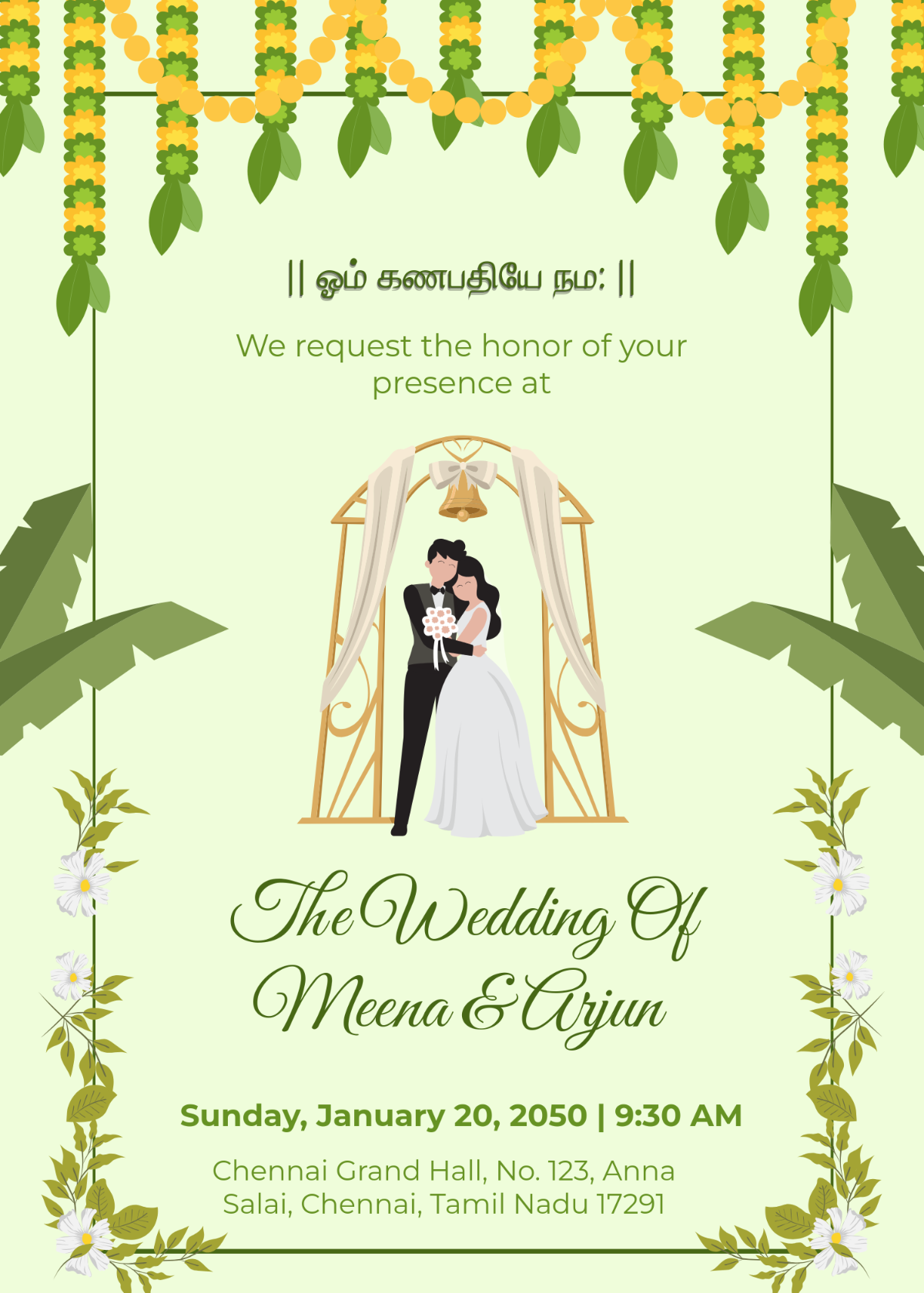 Tamil Marriage Invitation Template - Edit Online & Download
