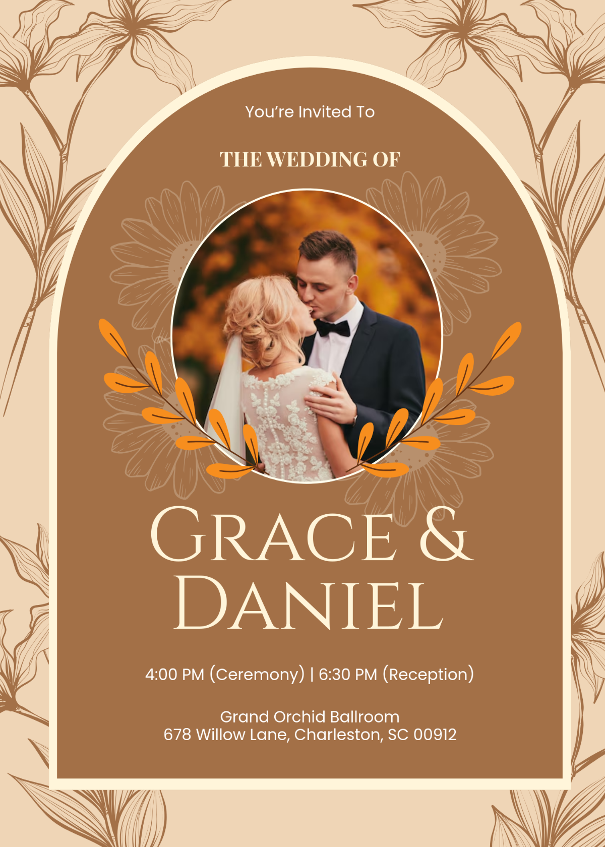 Rustic Marriage Invitation Template - Edit Online & Download