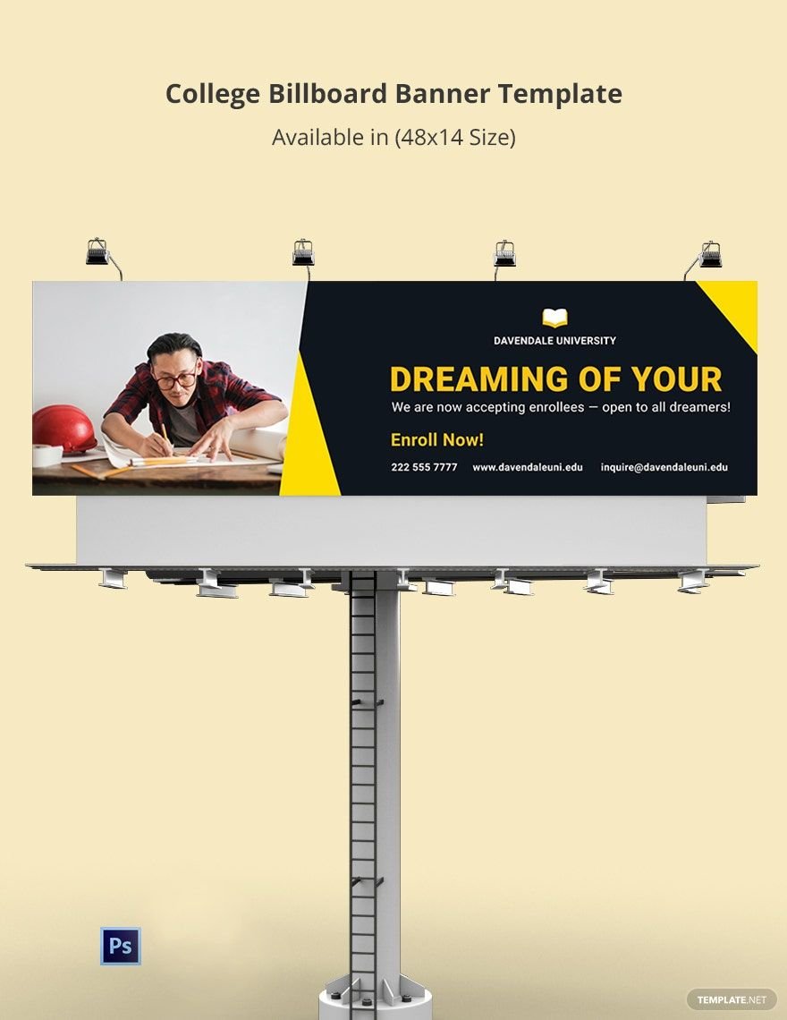 College Billboard Banner Template