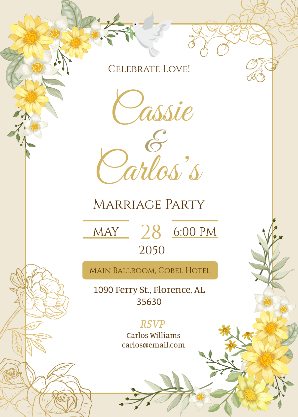 Creative Marriage Party Invitation Template - Edit Online & Download