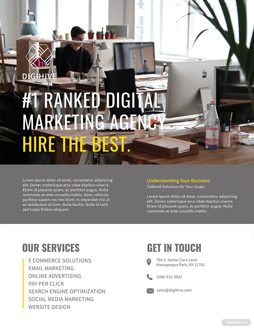 Digital Marketing Flyer Template in Word, Google Docs, Illustrator, PSD, Apple Pages, Publisher