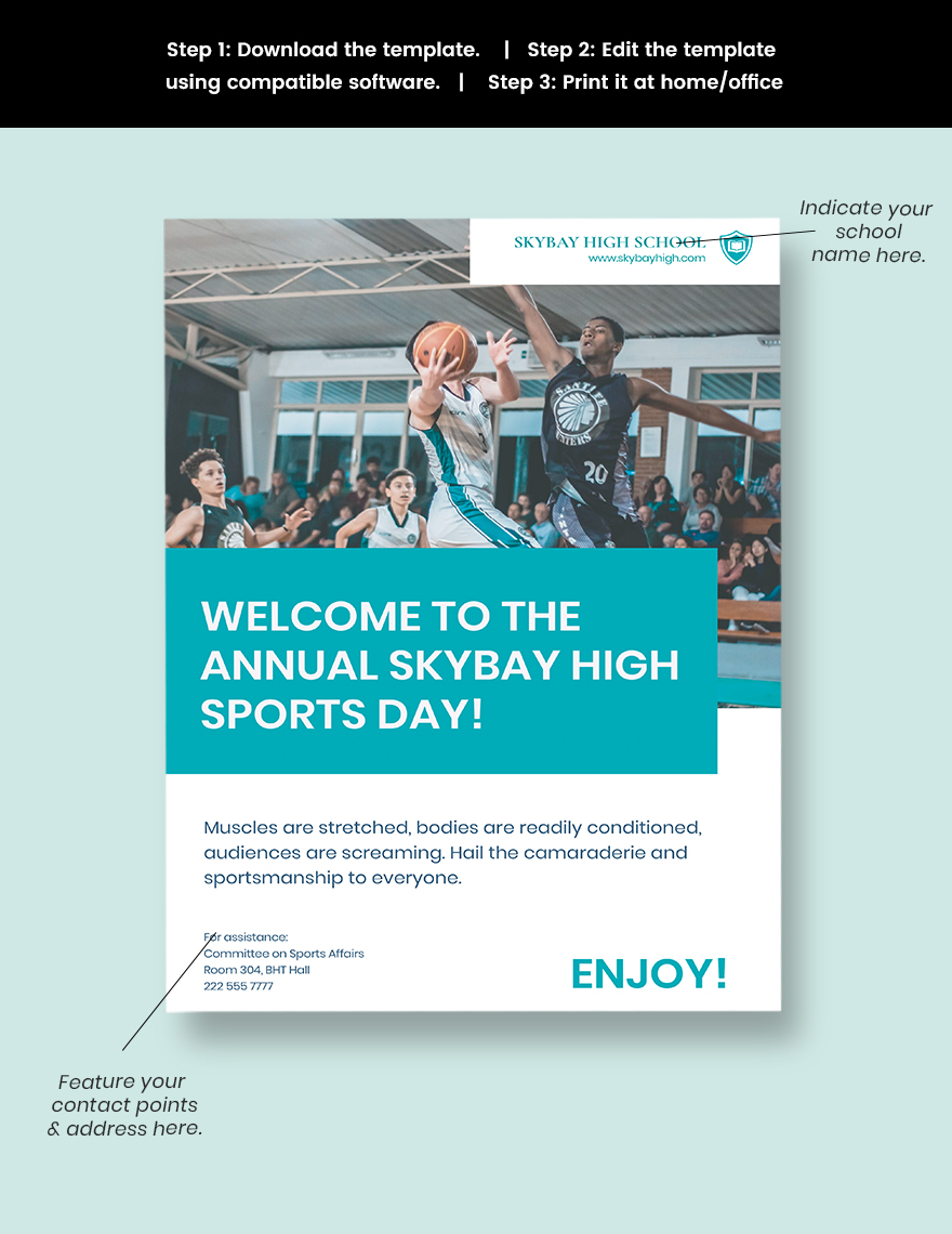 School Sports Day Poster Template sample