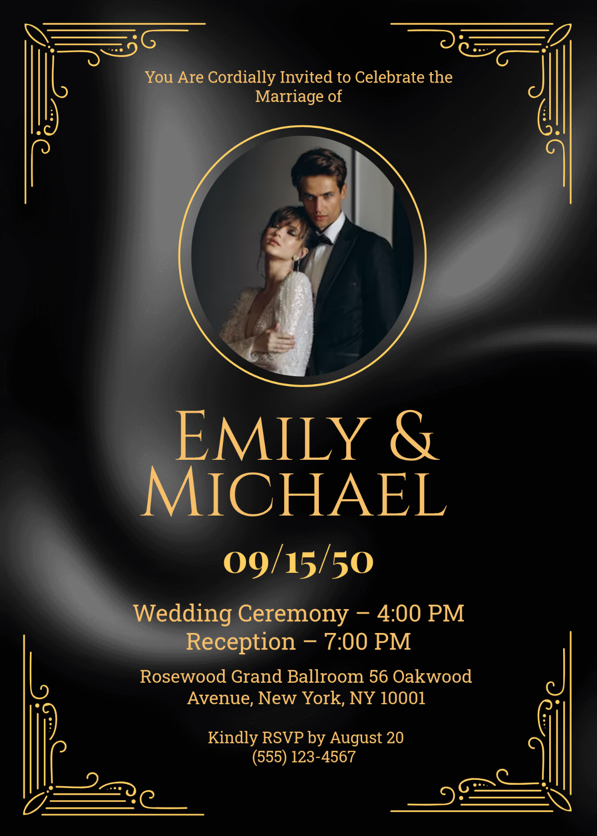 Luxury Marriage Invitation Template - Edit Online & Download