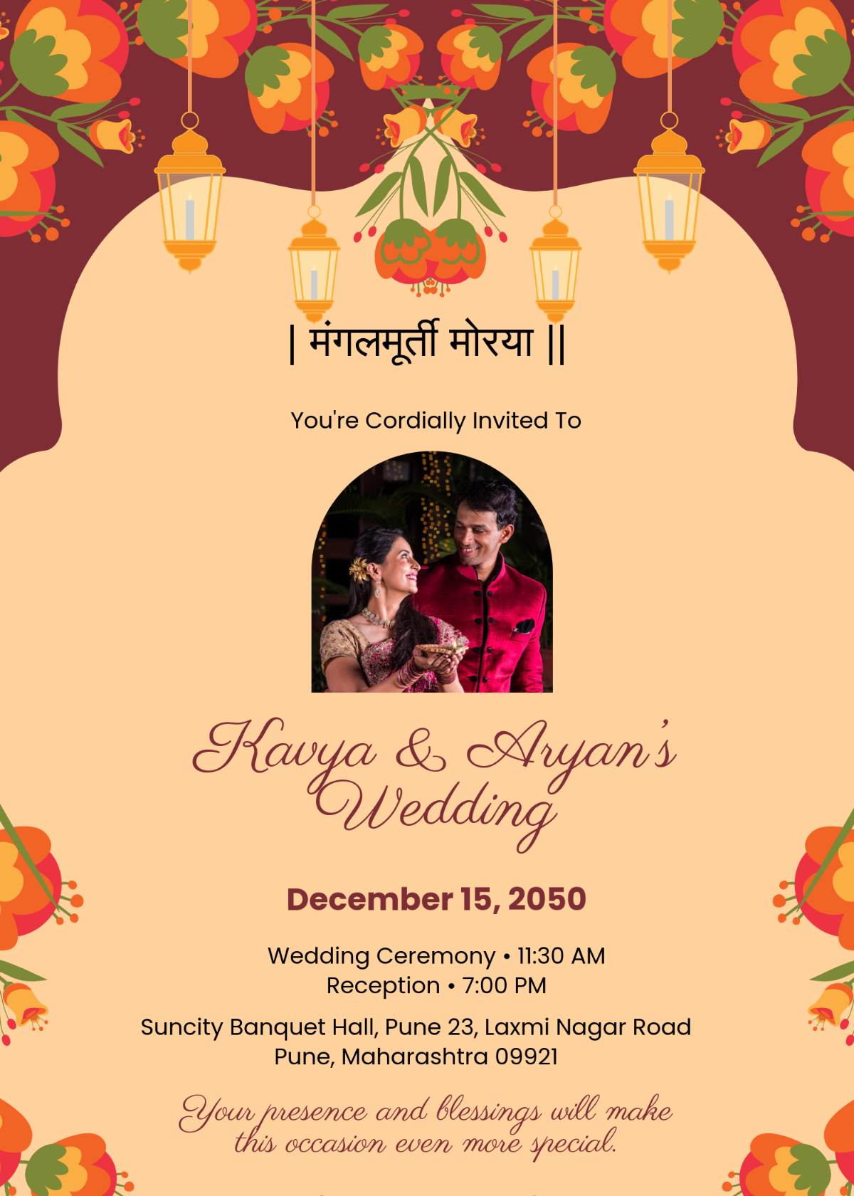 Marathi Marriage Invitation Template - Edit Online & Download