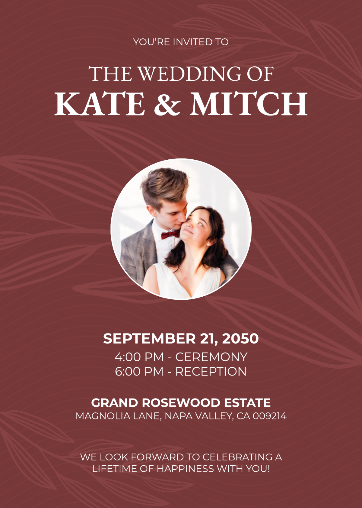 Romantic Marriage Invitation Template - Edit Online & Download