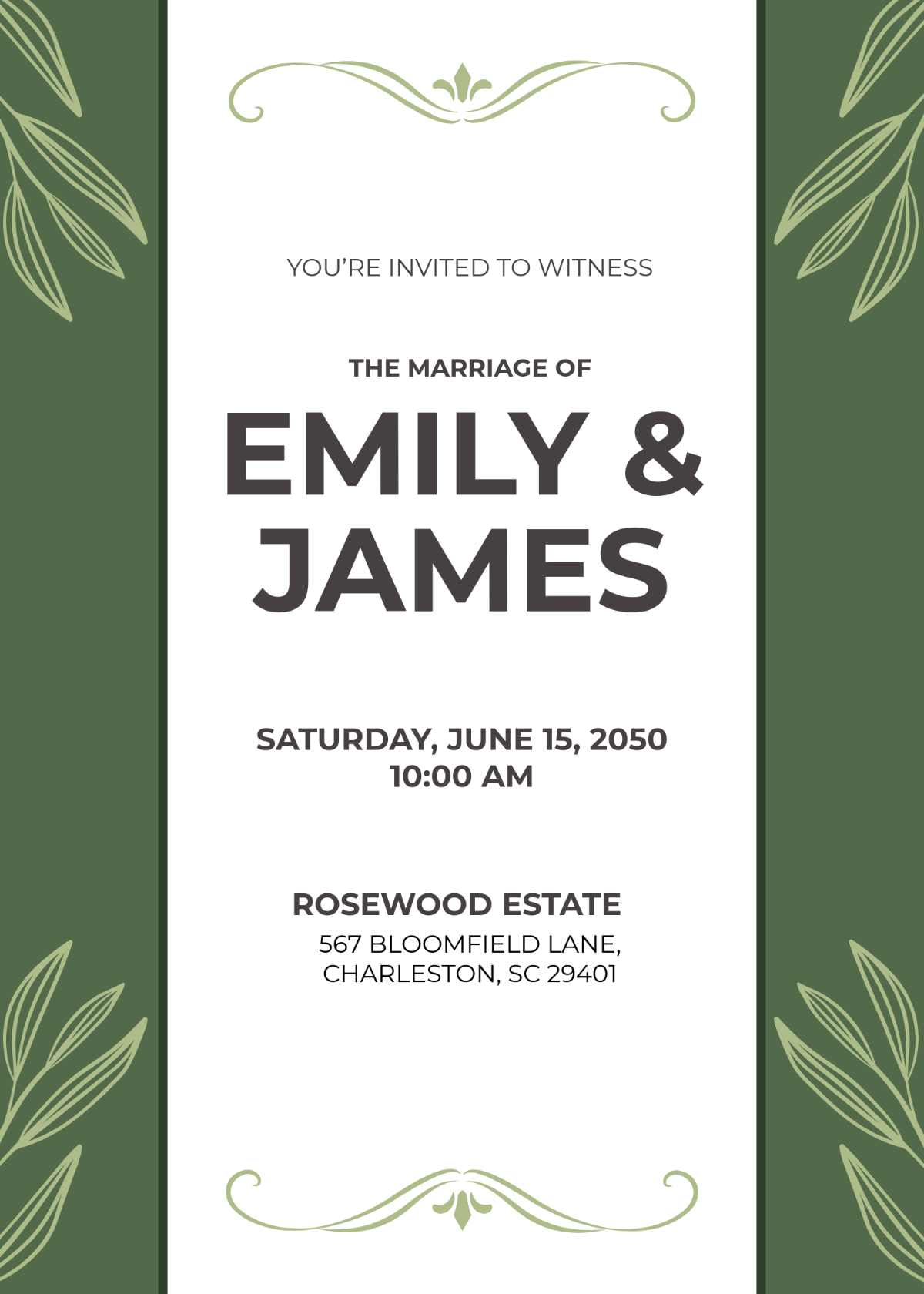 Minimalist Marriage Invitation Design Template - Edit Online & Download