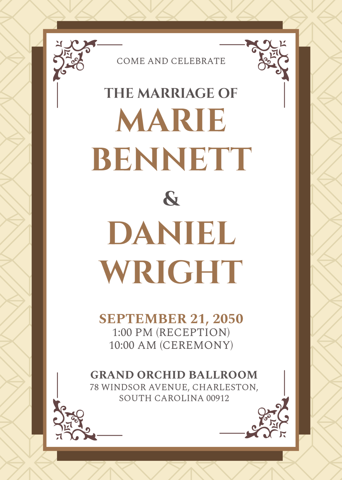 Traditional Marriage Invitation Template - Edit Online & Download