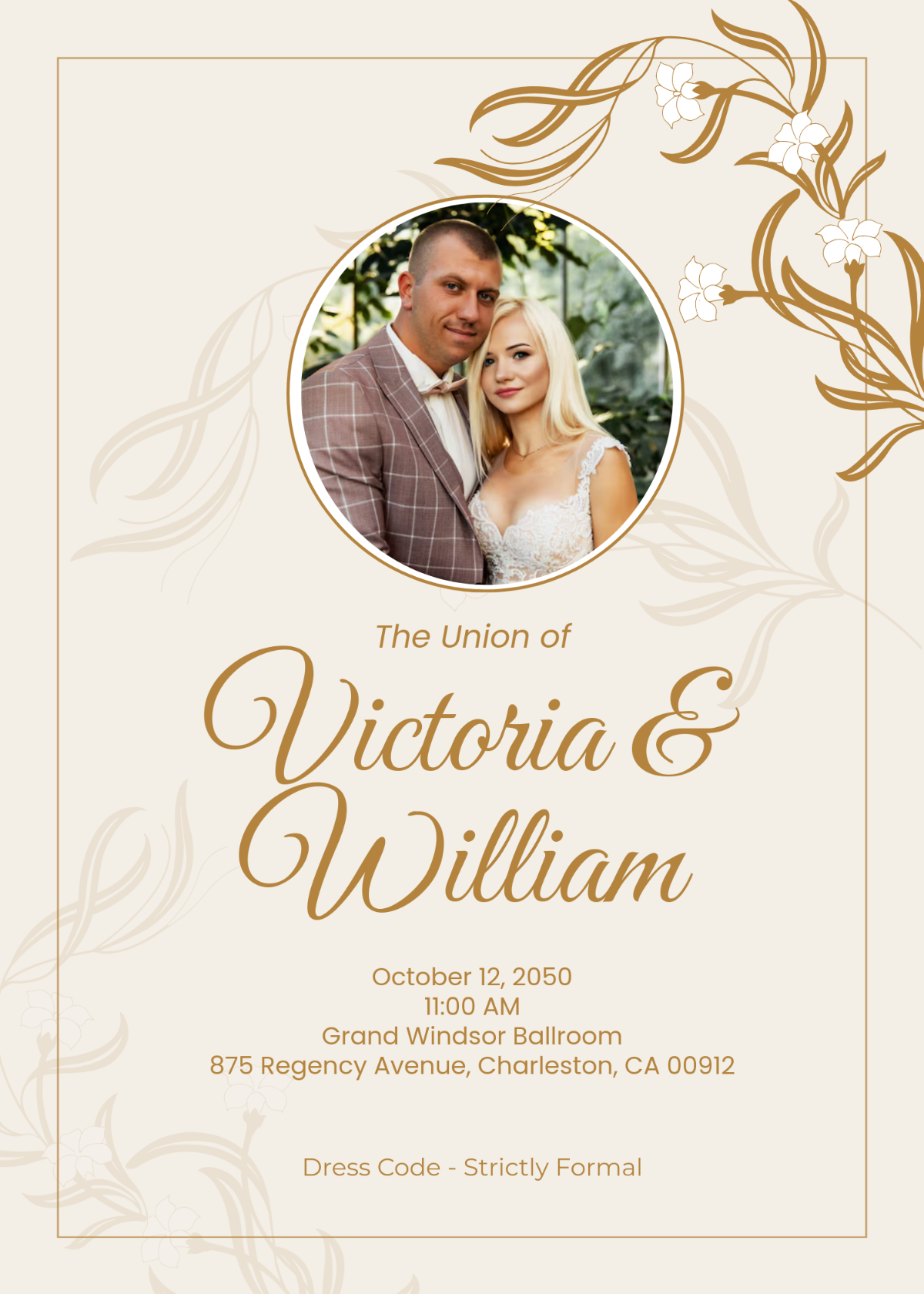 Elegant Marriage Invitation Template - Edit Online & Download
