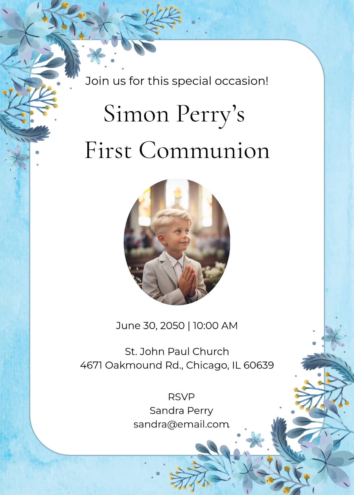 Free First Communion Invitation Templates Editable And Printable