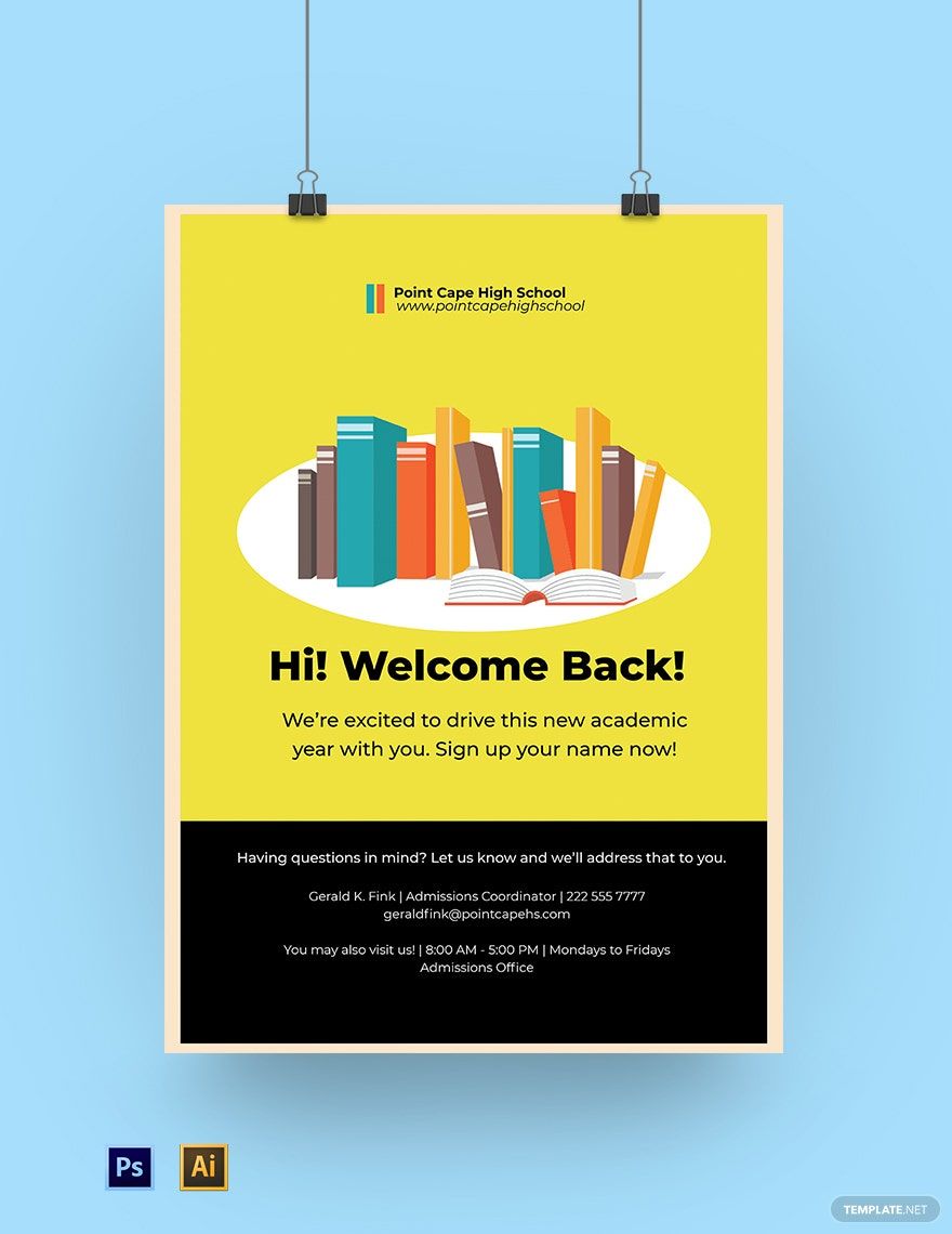 Free Back To School Sign Up Poster Template