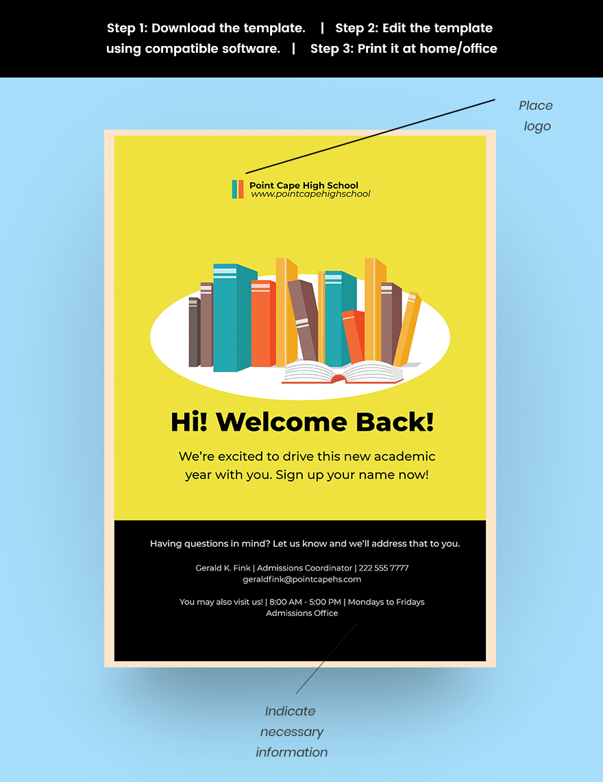 Back To School Sign Up Poster Template