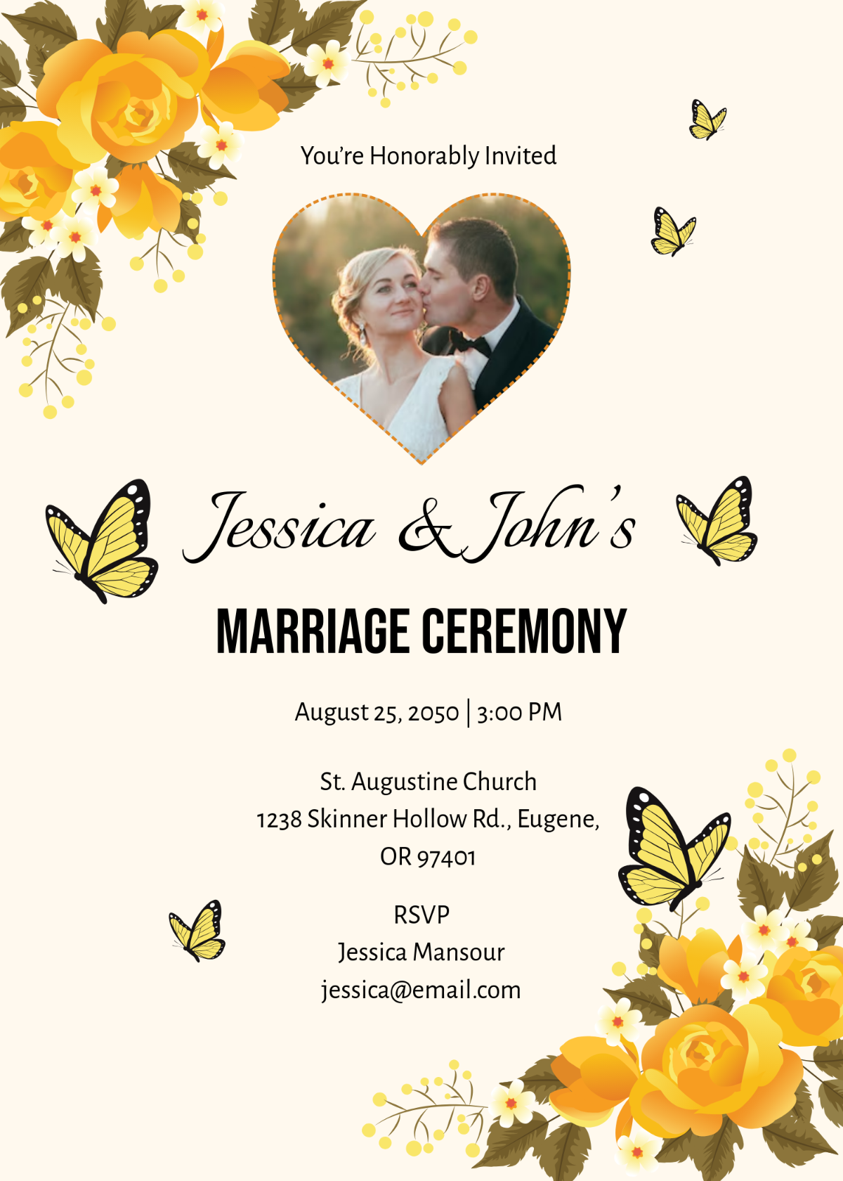 Marigold Marriage Invitation Template - Edit Online & Download