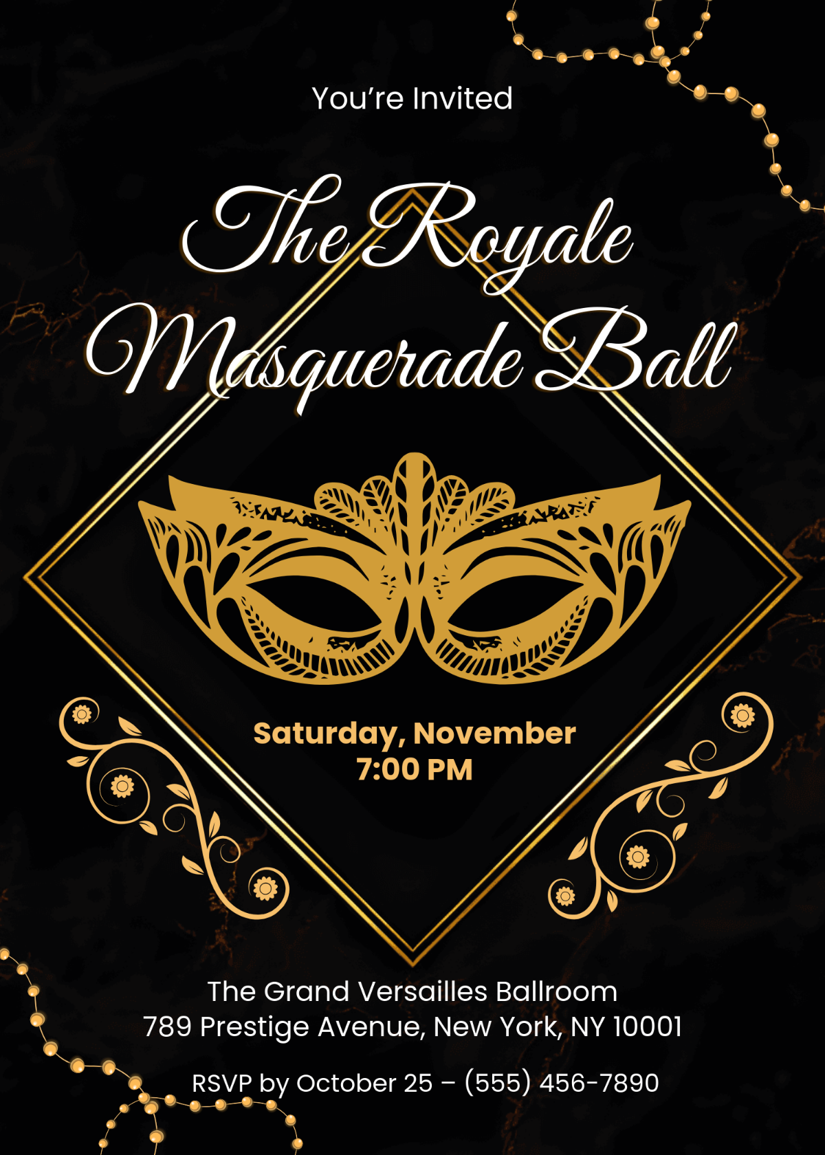 Free Fancy Masquerade Invitation Template