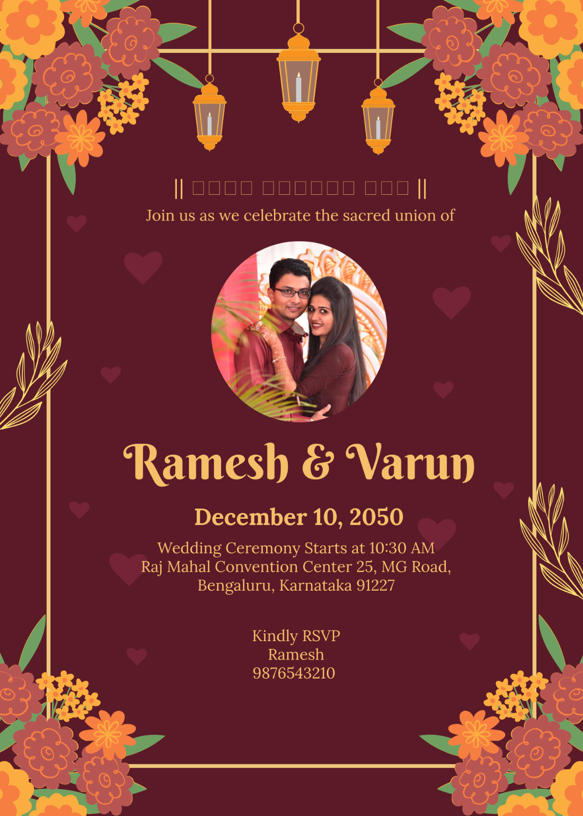Kannada Marriage Invitation Template - Edit Online & Download