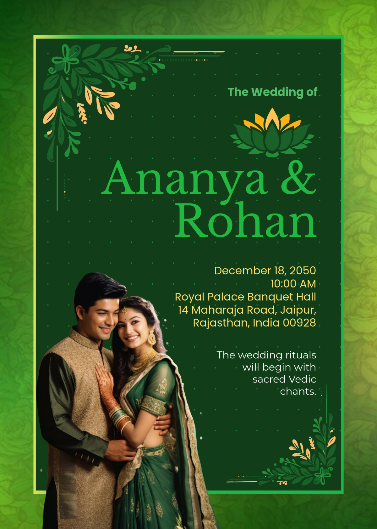 Indian Marriage Invitation Template - Edit Online & Download