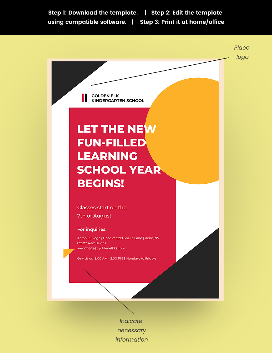 New School Year Poster Template
