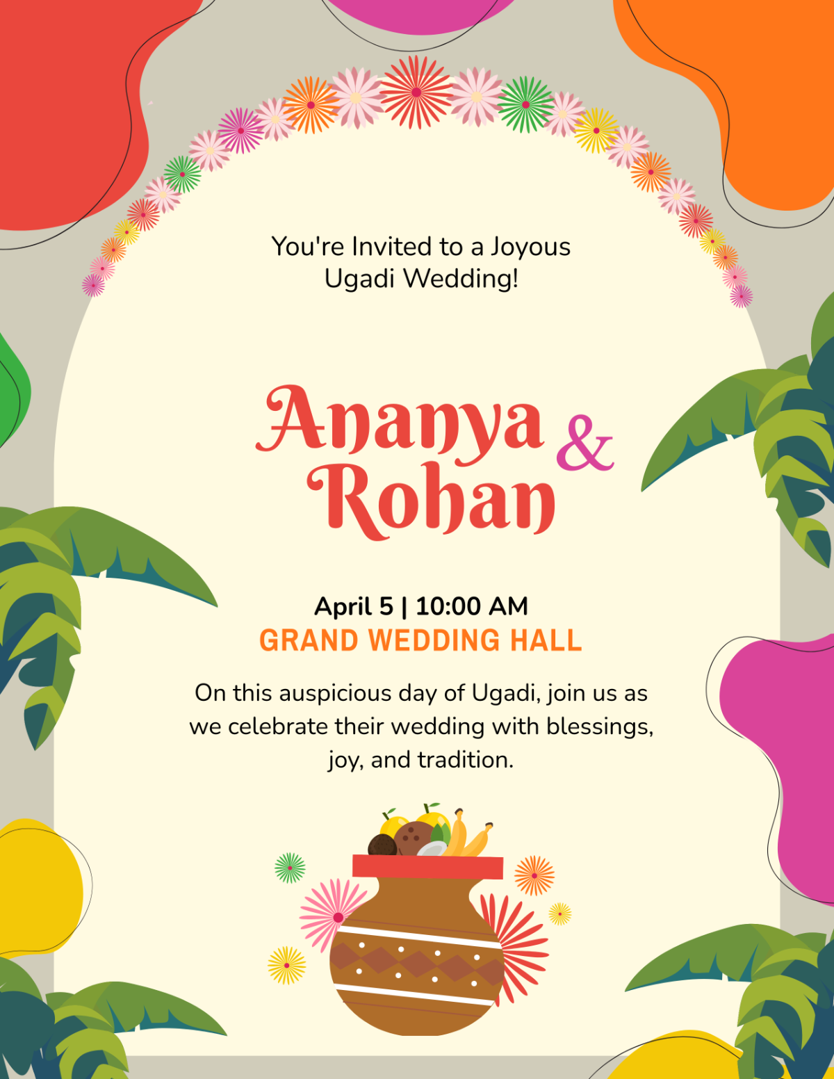 Ugadi Wedding Flyer Template - Edit Online & Download