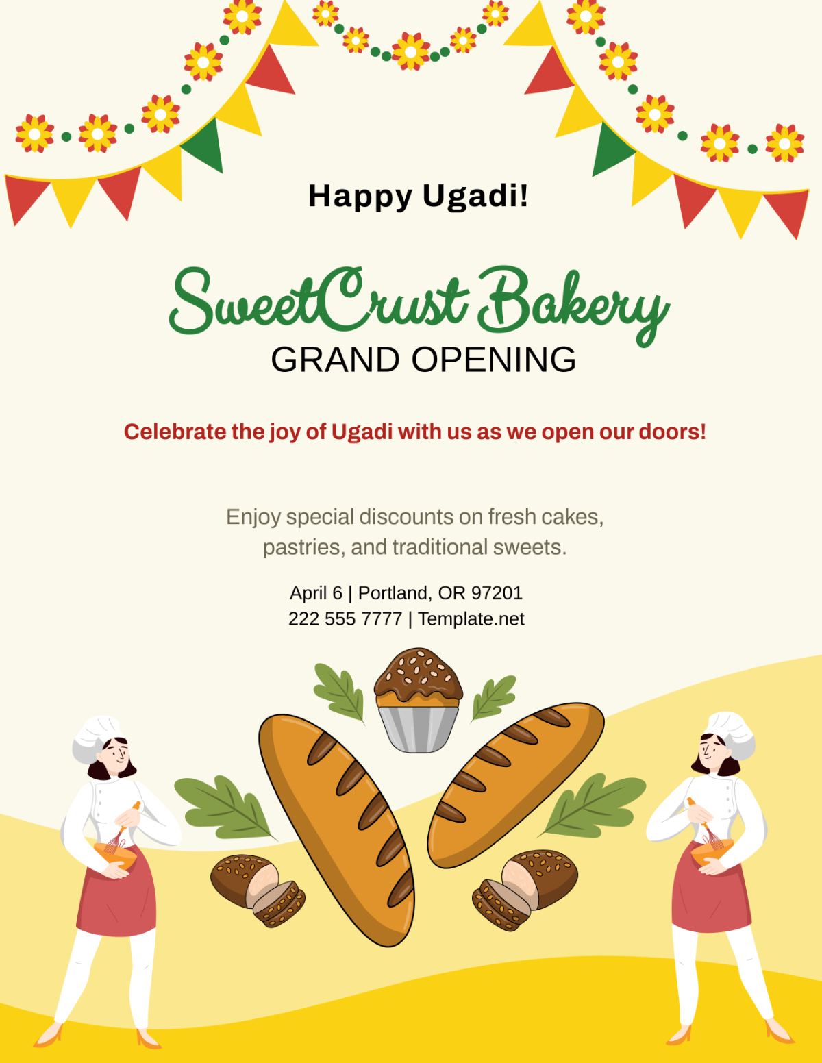 Grand Ugadi Opening Flyer Template - Edit Online & Download