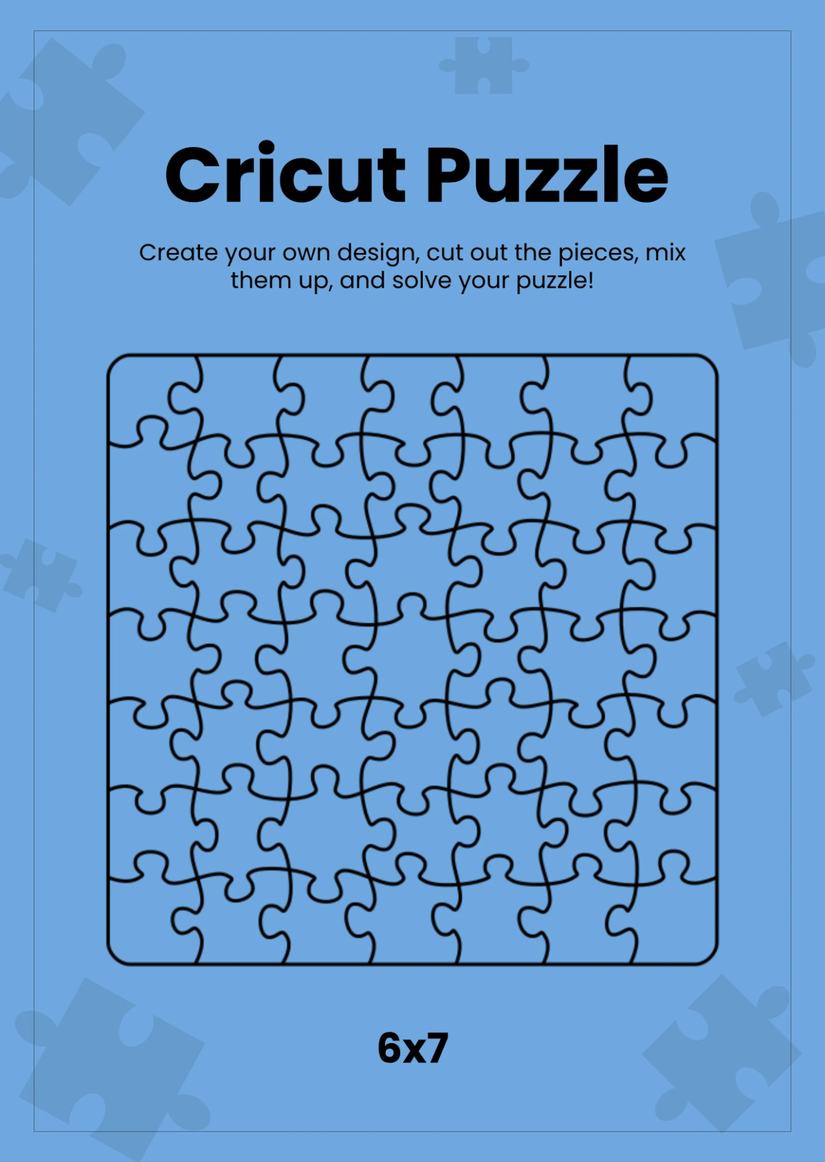 Free Cricut Puzzle Template to Edit Online