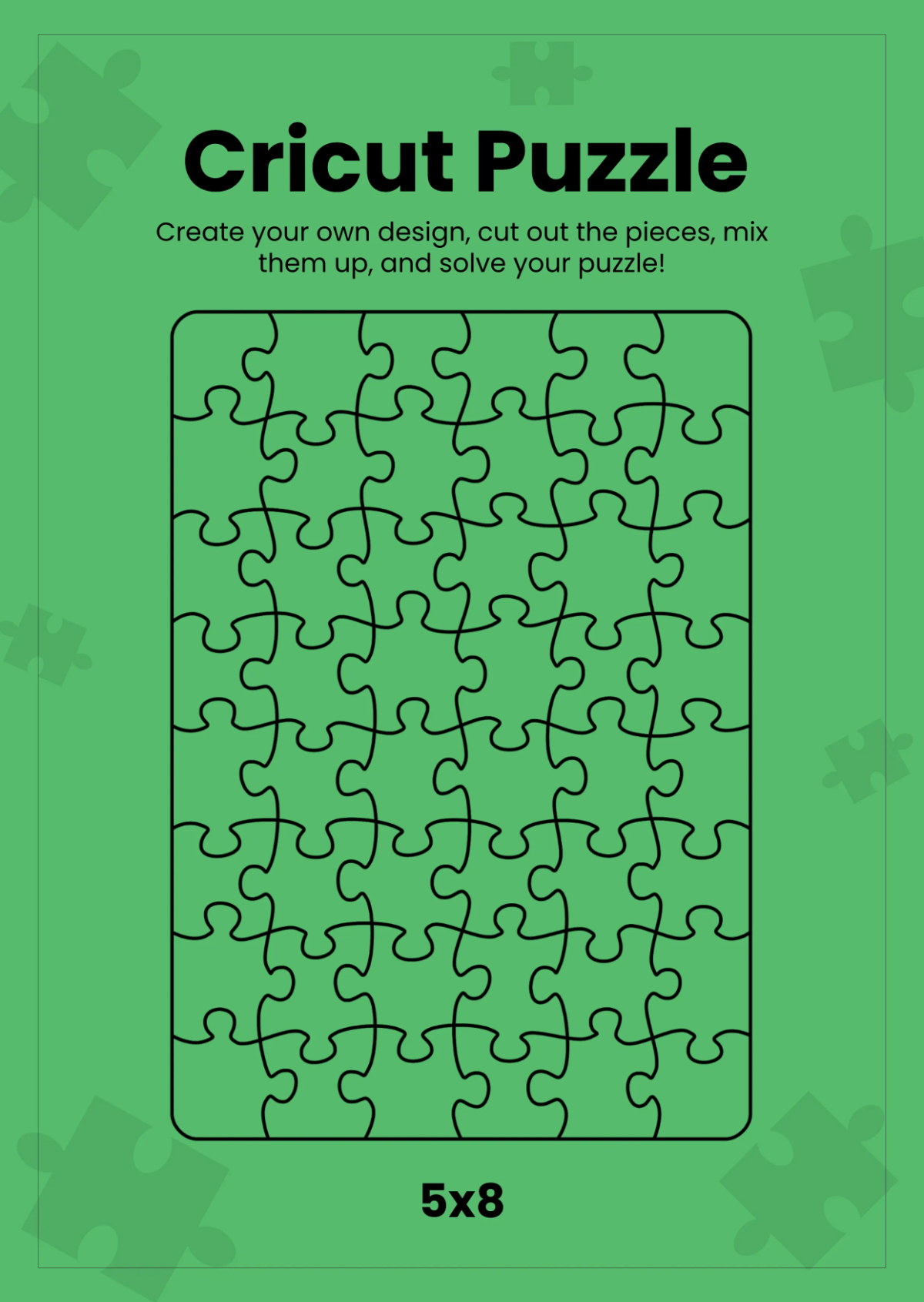 Free Cricut Puzzle Template to Edit Online