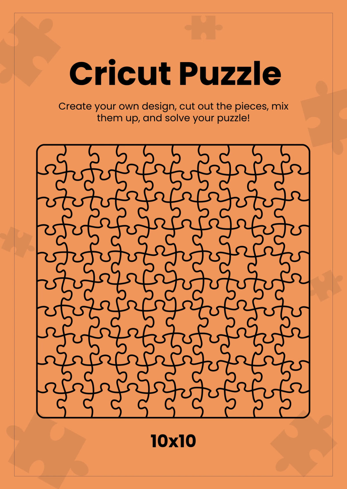 Free Cricut Puzzle Template to Edit Online