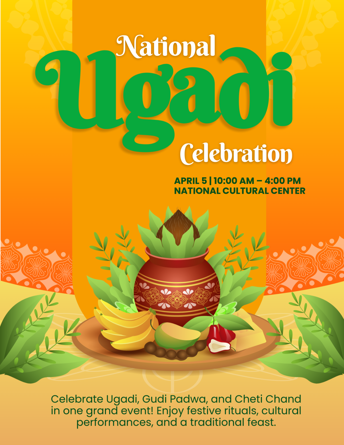 National Ugadi Flyer Template - Edit Online & Download
