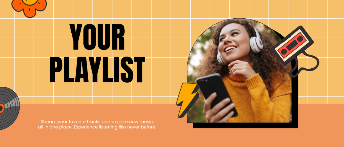 Free Retro 80s Aesthetic Spotify Banner Template to Edit Online