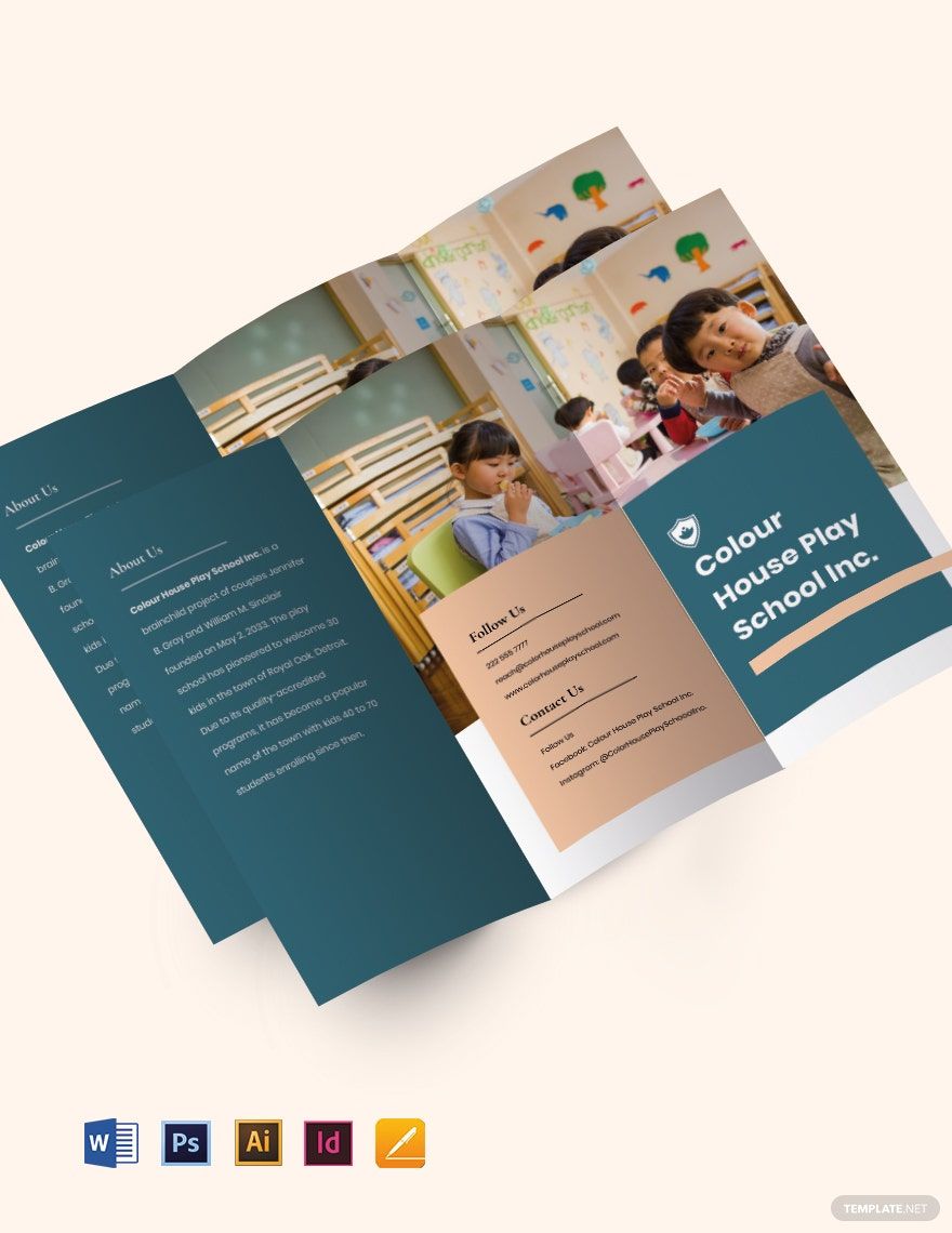 Free Tri-Fold Play School Brochure Template