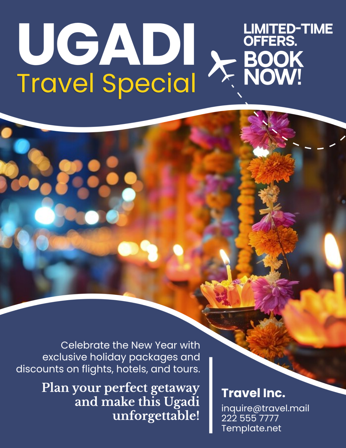 Blank Ugadi Travel Flyer Template - Edit Online & Download