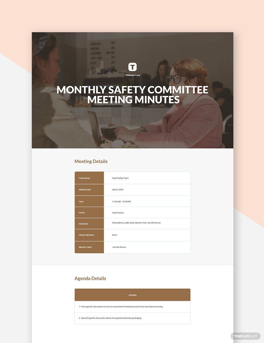 Monthly Safety Committee Meeting Minutes Template