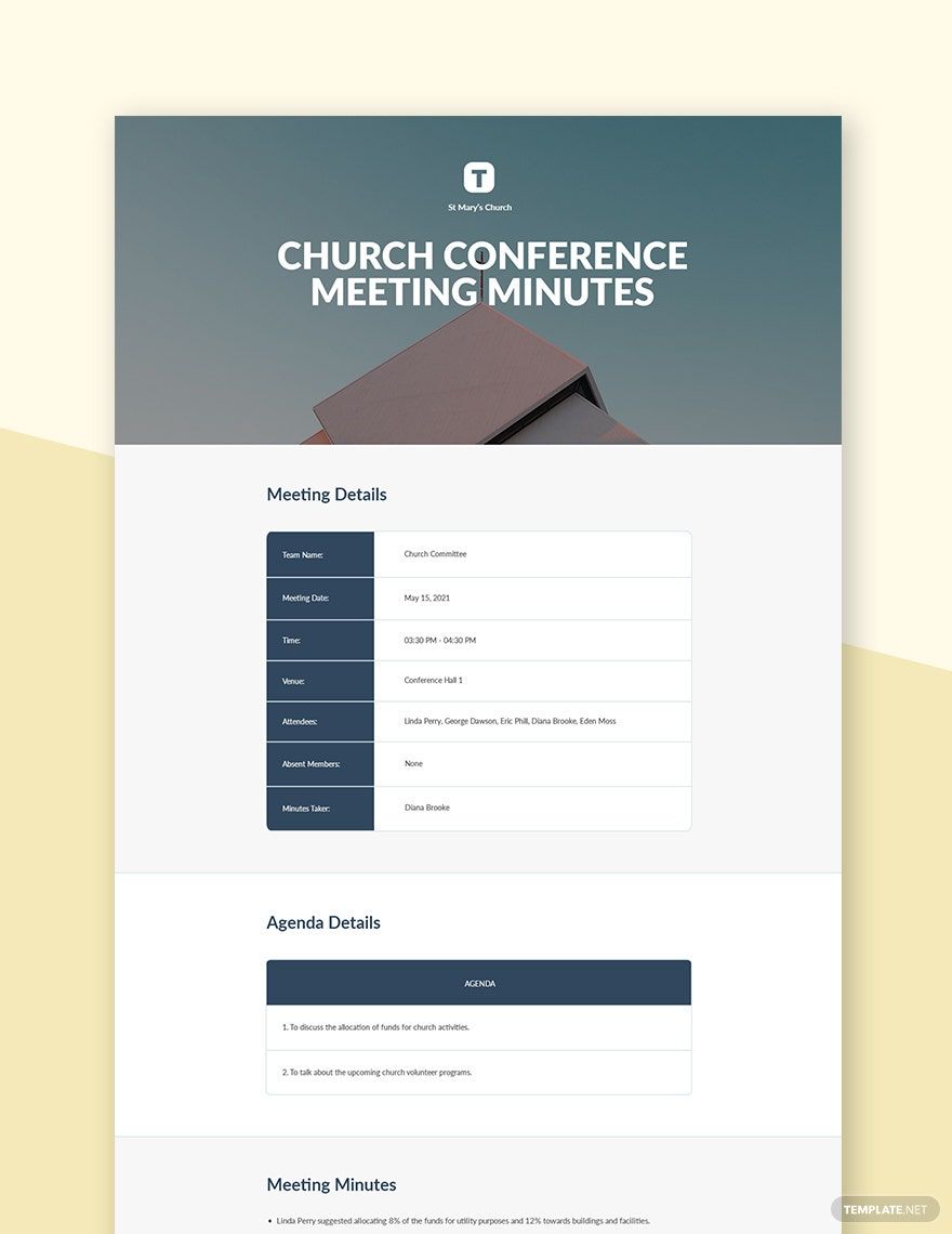 Church Conference Meeting Minutes Template